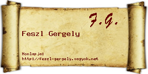 Feszl Gergely névjegykártya